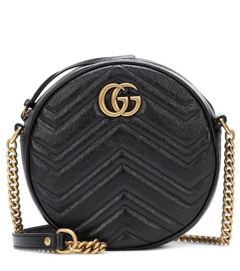 round gucci crossbody black|Gucci crossbody with thick strap.